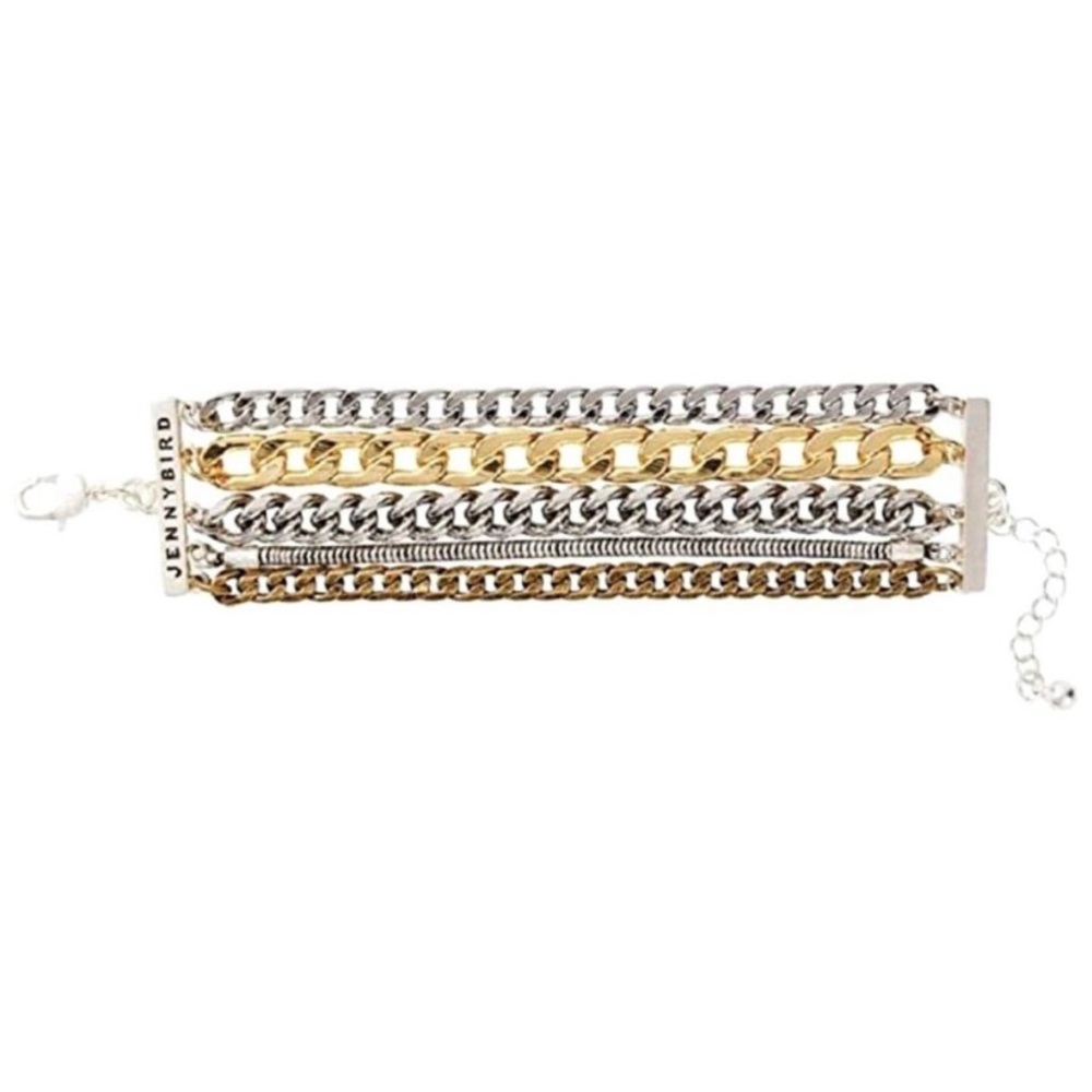 Brand New Jenny Bird Austin Cuff Multi Metal Chain Bracelet